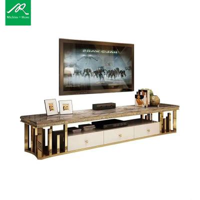 China Modern Light Luxury Marble TV Cabinet Living Room Wall In Floor Cabinet Top Storage Cabinet for sale