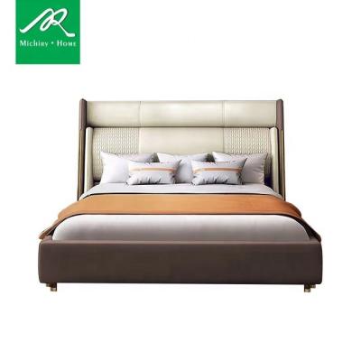 China Nordic Furniture Comfortable Nordic Bedroom Furniture 1.8m Single Light Luxury King Master Double Bed for sale