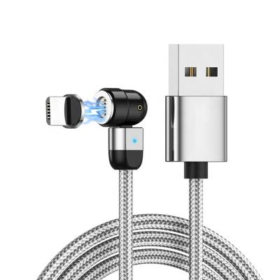 China Mobile Phone 540 Degree Rotating 3 in 1 Magnetic Charger Shape&straight Use 3A Fast Magnetic Charging Data Cable For Android Type C I-pro for sale