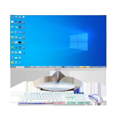 China USB port 23.8 inch LED display all in one PC, core i3 i5 i7 for commercial office and home gaming all-in-one desktop computers for sale