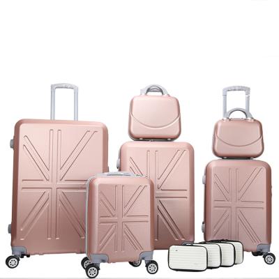 China Long Distance Travel Carry On Trolley Luggage 6 Piece ABS Suitcase Sets Travel Case for sale