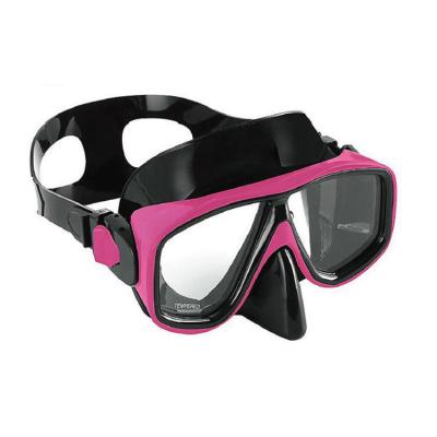 China Scuba Snorkeling Diving Swimming Dive Mask Free Diving Mask Tempered Glass Silicone Strap Diving Equipment For Adult Myopia Lens Option for sale