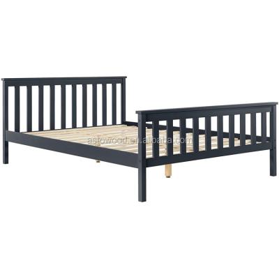 China Lighted Headboard Hang Down Packing Bed Base Good Quality Pine Wood Home Bed Frame for sale