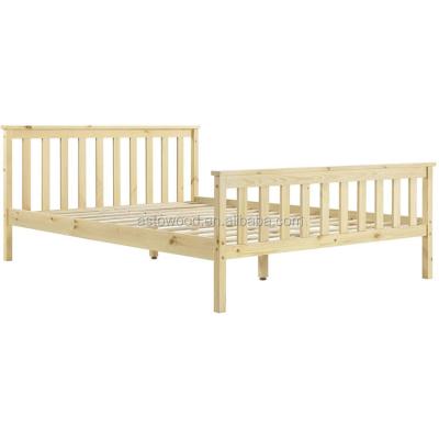 China Lighted Headboard Pine Wood Height Bed High Quality Wood Material Single Frame for sale