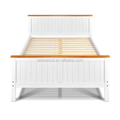 China Lighted Firm Headboard Bed Full Size Wood Frame With Slat Wood Strong Support Frame Bed Platform Headboard Easy Assembly for sale