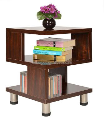 China Brown(Waist)Hallway Hallway Living Room Bedroom Office Wooden Shelf Phone Shelf Bedside Side Table Storage Shelf Walnut Wood Adjustable for sale