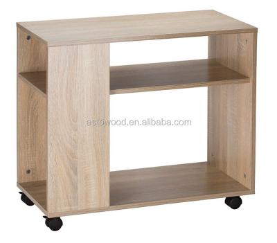 China Adjustable (Height) Magazine Side End Table Storage Shelves 2 Tier Bookcase On Wheels for sale