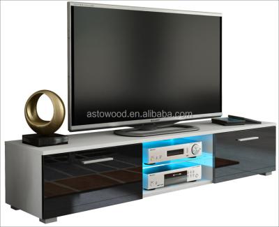 China (Other) Adjustable Modern TV Unit Cabinet Stand Black Matt & Black High Gloss Doors LED FREE for sale