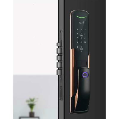 China Indoor Wooden Electronic Office Fingerprint Door Room Anti-peep Code Anti-peep Code Bedroom IC Card Apartment Home Password Lock Smart Lock for sale