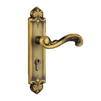 China Home Solid Brass Mortise Door Lock Set Door Luxury Lever Lock Set Retro European Antique Classic Extended Handle for sale