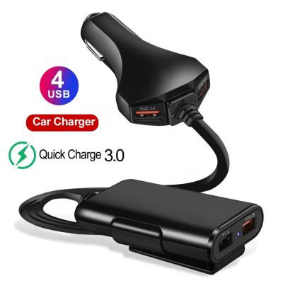 China QC 3.0 Car Charger With Safety Hammer Design 2019 New Quick USB Charger 4 Ports Car Battery Charger QC 3.0 5V 3.1A for sale