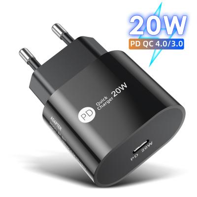 China 2021 Hot Sale Mobile Phone OEM Amazon 20W PD Charger Type C Ports Wall Chargers Phone Charger For iPhone 12 for sale