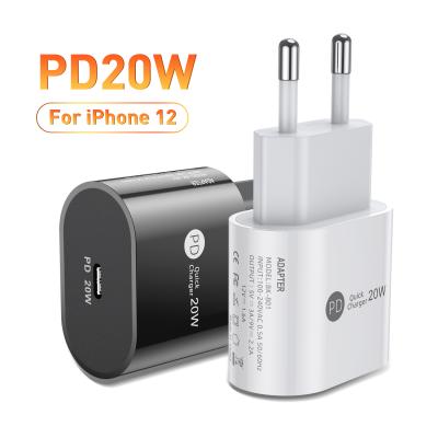 China Mini Mobile Phone PD 20w Wall Charger USB C Mobile Phones Charger For iPhone 12 For Samsung Power Bank for sale