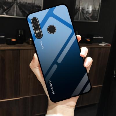 China For HUAWEI P30 lite Tempered Glass Case Fashion Color Anti-scratch TPU Gradient Tempered Glass Back Mobile Phone Bumper Case For Huawei P30 Lite Nove 4E for sale