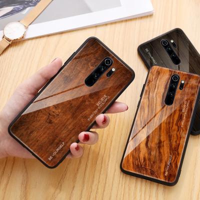 China Tempered Glass Cover Wood Case For XIAOMI Note 7 8 6 5 Pro 9S 9 Cover Wood Grain Hard Case For Xiaomi Redmi Note 8 7 6 5 K20 Pro Note 8 5 Pro Back Cover Case K20 MI 9T for Xiaomi MI 9T Capa for sale