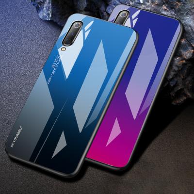 China Gradient Tempered Glass Back Cover Cell Phone Case For Xiaomi MI 9 Luxury Anti-scratch TPU Gradient Tempered Glass Back Cover Mobile Phone Bumper Case For Xiaomi For Se 9SE from MI 9 for Mi9 for sale