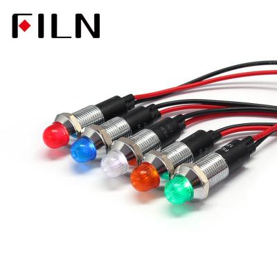 China Filn Stainless Steel Coffee Machine Metal Indicator Lights 12MM 3V LED White Waterproof Screw Terminal With Wire Conduct for sale