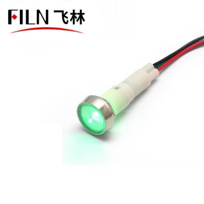 China FILN 10mm Plastic Indicator 12v 24v 220v Led Indicator Plastic Light Driver Blue Yellow Green Red for sale