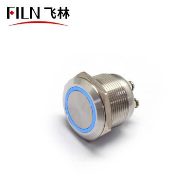 China 1NO FILN Good Quality 22mm Bracket Size Metal Push Button Switch With 4 Screw Terminals Illuminated Push Button Switch 22mm Red White for sale