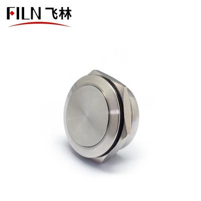 China 1NO FILN 22mm Electrical Push Button Switches Without LED Light Anti Momentary Stainless Steel Metal Vandal Switch Button for sale