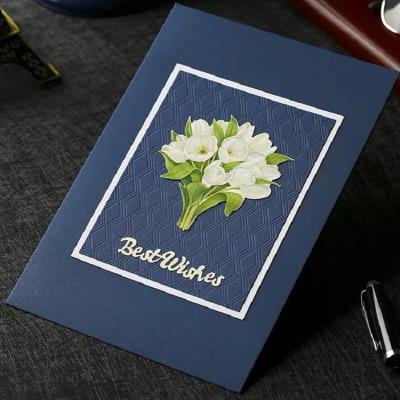 China Education Personalize Cardboard Paper Greeting Card Hot Stamping Printing With Birthday Wishes for sale