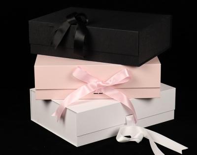 China Handmade Custom Cardboard Hair Extension Wig Paper Packaging Magnetic Gift Box With Ribbon for sale