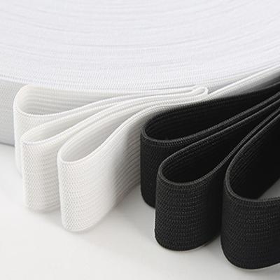 China Custom Size White And Black Knitting Elastic Band Recycled For Bags Garment zu verkaufen