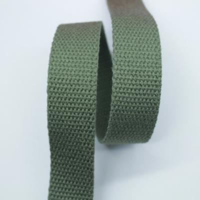 中国 REPT GRS Certified 100% cotton webbing spun polyester Cotton recycled webbing for handbag 販売のため