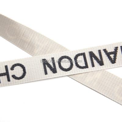 中国 Custom Printed Logo Cotton Webbing Strap Sustainable Fashion Elastic Band 販売のため