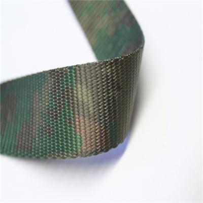 China High polyester strap nylon camouflage heat transfer printing webbing forsublimation bag strap belt zu verkaufen