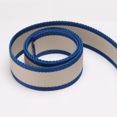 China Outdoor 38MM Width Polyester Webbing Strap Sustainable Blue Bag Strap zu verkaufen