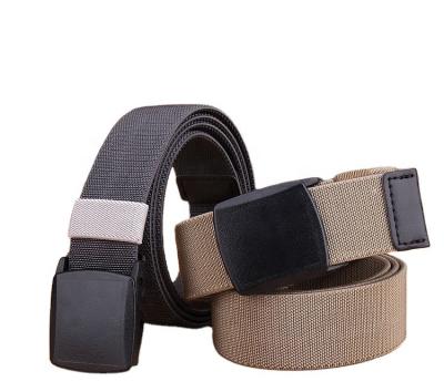 Cina 3.8 Cm Plain Military Tactical Fabric Waist Belt Custom Men Army Webbing Outdoor With Plastic Buckle Laser Logo in vendita