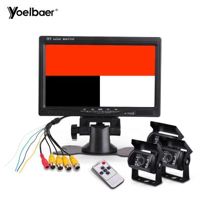 China Truck 12-24V 7 Inch 3 Split Screen Night Vision Truck Camera Cable System for sale