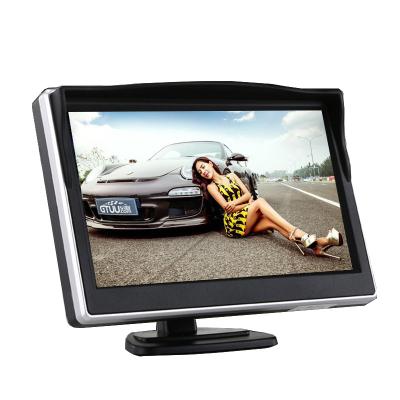 China Universal Cars 5 Inch TFT LCD Monitor Car Mirror Monitor with 2 Channel Visual and Audio for sale