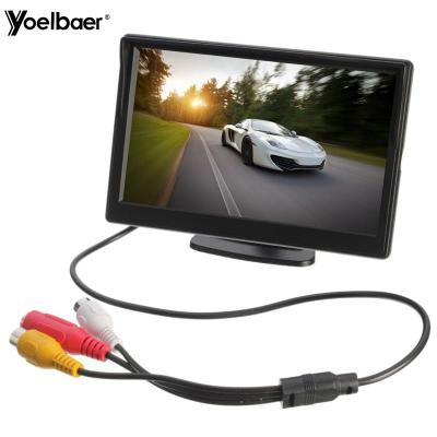 China Universal Cars Screen Car Rearview Mirror Desktop TFT LCD Reverse Monitor 5 Inch Car Monitor for sale