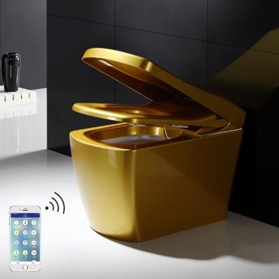 China Golden Color Automatic Operation Bathroom Heater Seat Chinese Public Intelligent Tankless Toilet for sale