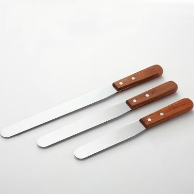 China Sustainable 3 Pcs Kitchen Spatula Sets Bread Kiss Knife Butter Spatula With Wooden Handle for sale