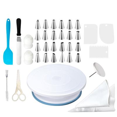 China Sustainable Cake Rotating Rack 45 Pieces Cake Decorating Tools Kit Set Supplies For Cake Decorating for sale