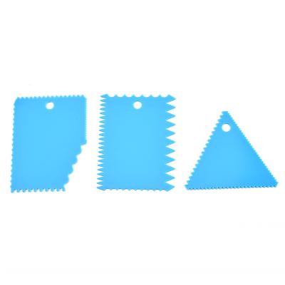 China Viable Hot Selling Plastic Cake Scraper Baking Comb Cake Scraper Tool Kit Plastic Cake Scraper for sale