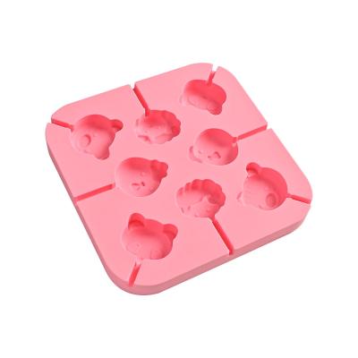 China Viable Pink Silicone Candy Ice Mold Cartoon Candy Moldes for sale