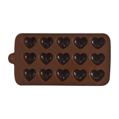 China Cute 15 Grids Halloween Viable Three-Dimensional Chocolate Love Candy Molds Plastic Silicone Chocolate Mold for sale