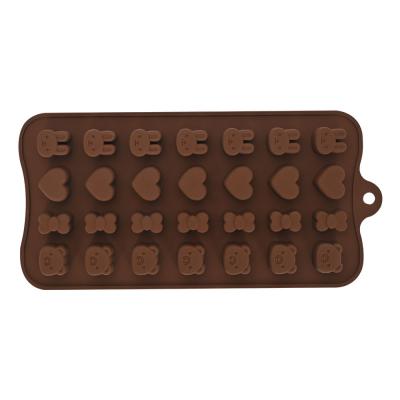 China 28 Grids Cute Viable Cartoon Ice Love Heart Shape Chocolate Molds Silicone Jelly Candy Mold for sale