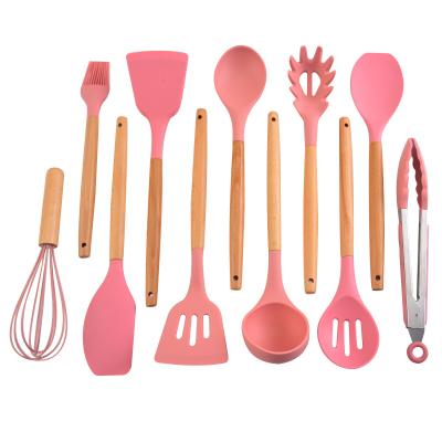 China 12 Pcs Durable Non Scratch And Heat Resistant Silicone Cookware Spatula Utensil Set Silicone Cooking Utensils Set for sale