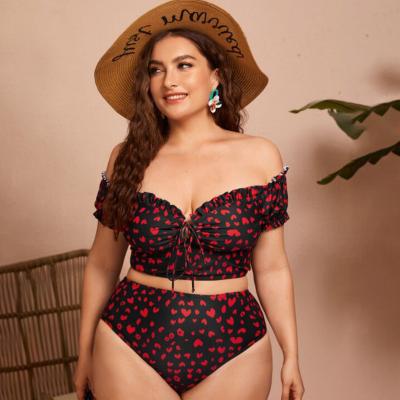 China Wholesale Private Label Ladies Leopard ZY5731 Anti-UV Off The Shoulder Big SexySets Swimwear Plus Size Women for sale