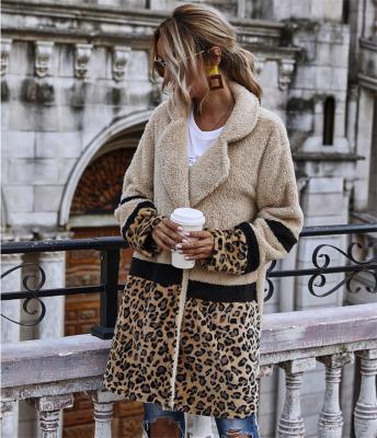 China D3721 Anti-Wrinkle Customization Winter Women's Sheath Long Cardigan Leopard Long Coat Women for sale