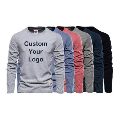 China HUNGSON Breathable Apparel Full Sleeve T-Shirt For Men's O-Sleeve Loose Men's Casual High Quality T-shirt Long Neck T-shirt for sale