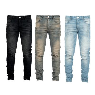 China Breathable Accept Low MOQ Custom Stacked Jeans Handed Quality Luxury Jeans For Men for sale