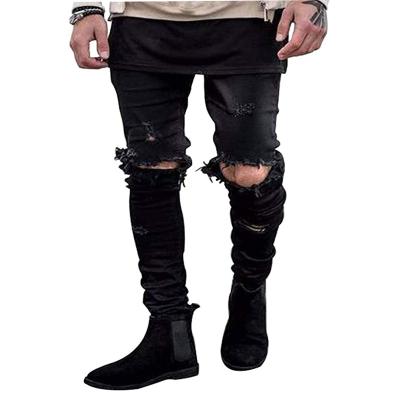 China Street Style Denim Fashion Mens Denim Breathable Damage Jeans Pants Damage Mens Slim Ripped Skinny Jeans For Men for sale