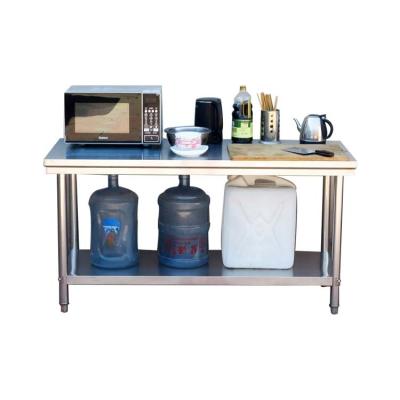 China Customized Cold Rolled Steel+Stainless Steel Restaurant Kitchen Worktable 3 Layers Extra Shelf For Kitchen Work Table Bench for sale