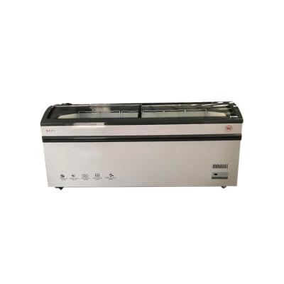 China Commercial Type Island Chest Single-temp Low Price Supermarket Meat Chiller Freezer for sale